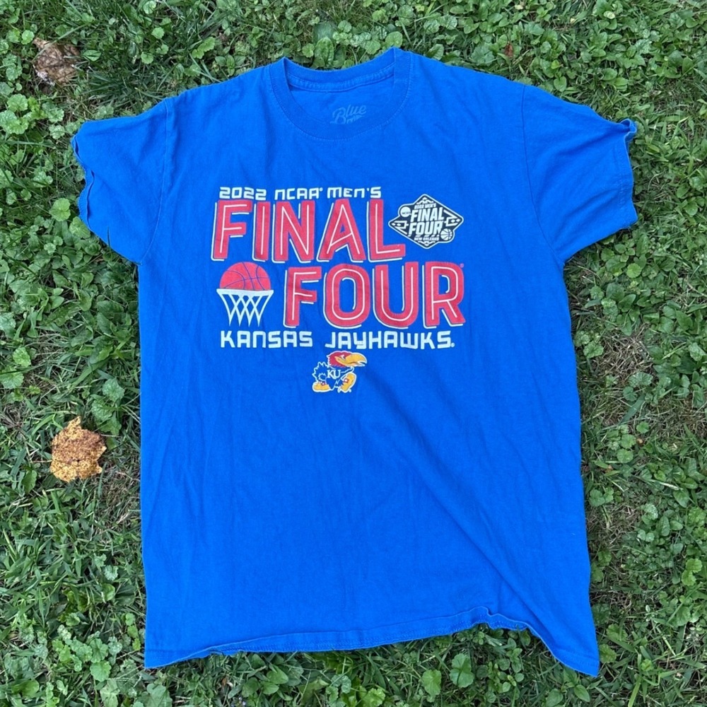 2022 NCAA Final Four Kansas Jayhawks Blue T-Shirt Men's‎ Medium Basketball